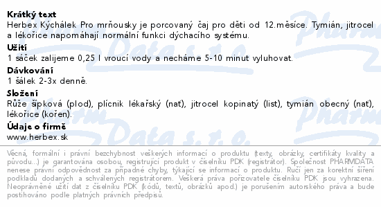 HERBEX Kýchálek pro mrňousky od 12.m. n.s.20x1.5g