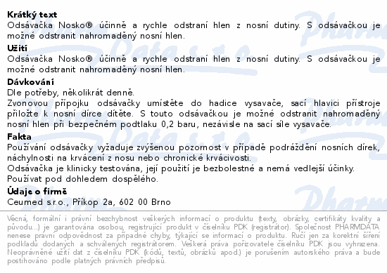 Nosko Basic odsávačka nosních hlenů plast