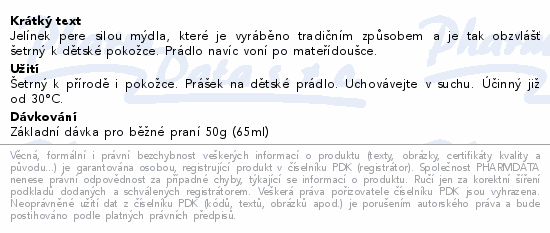 JELÍNEK mimi prací prášek Mateřídouška 3000g