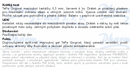 TePe meziz.kart.size 2 Červené pap. krabička 6ks