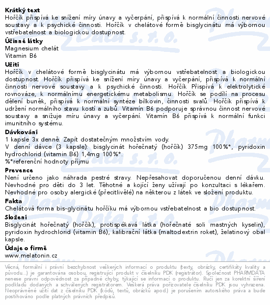 Magnesium chelát + B6 cps.100 Clinical