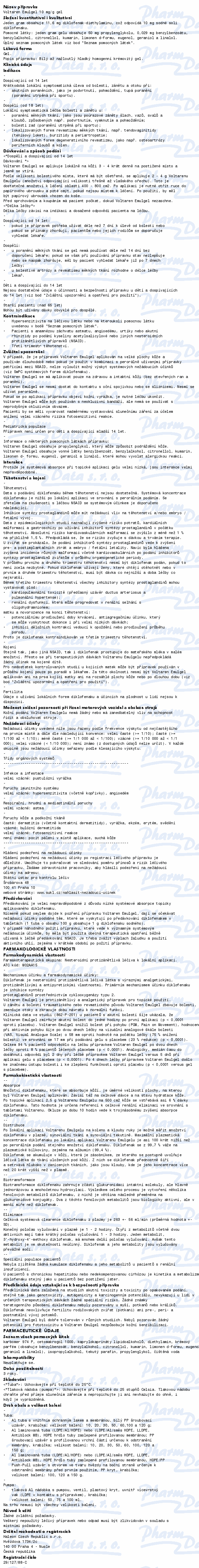 Voltaren Emulgel 10mg/g gel 50g II CZ